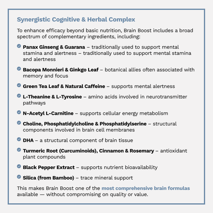Pure BrainBoost | Research-Backed Nootropic for Focus, Performance & Recall